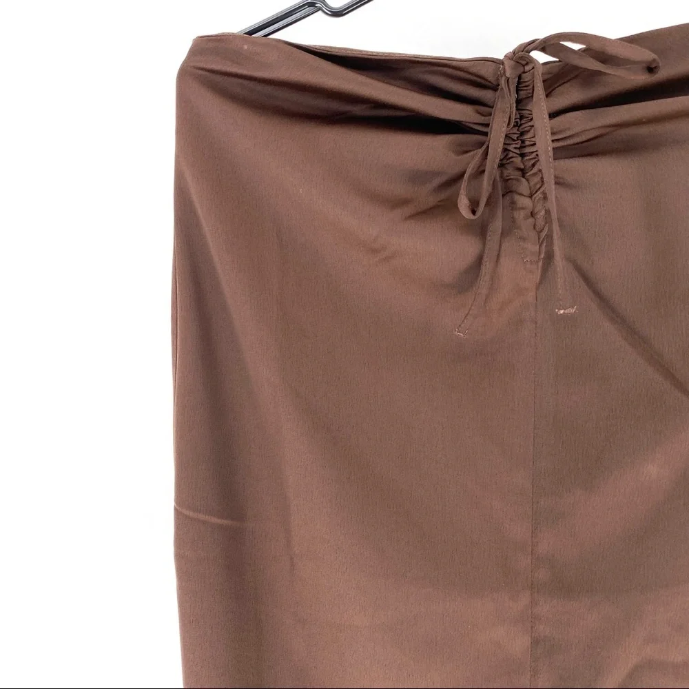 Asos Design Satin Midi Skirt w/ Ruched Detail - 8